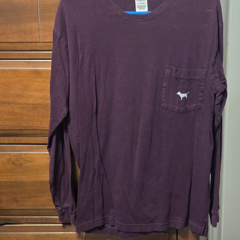 PINK Victoria's Secret Men's Purple Long Sleeve Shirt